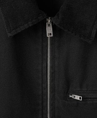 Men's Corduroy Collar Denim Jacket