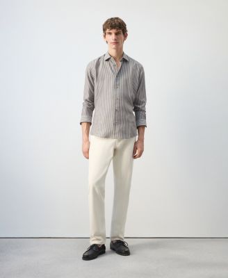 Men's Regular Fit Striped Lyocell Shirt