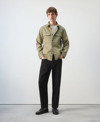 Men's Plaid Print Button Jacket
