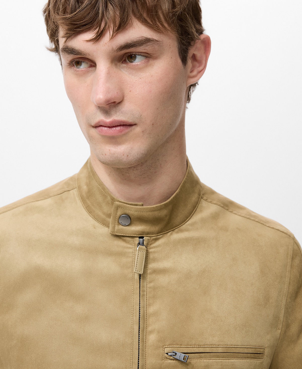 Mango Men's Suede-Effect Biker Jacket