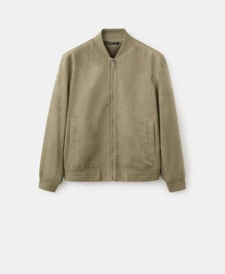 Men's Suede-Effect Bomber Jacket