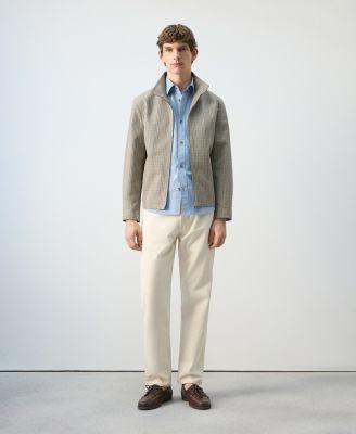 Men's Prince of Wales Check Zip-Up Jacket