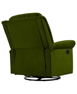 Velvet Swivel Rocking Chair, Modern Upholstered Glider Chair Adjustable Backrest Recline