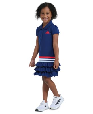 Girls' 2T-6X Ribbed Polo Collar Dress