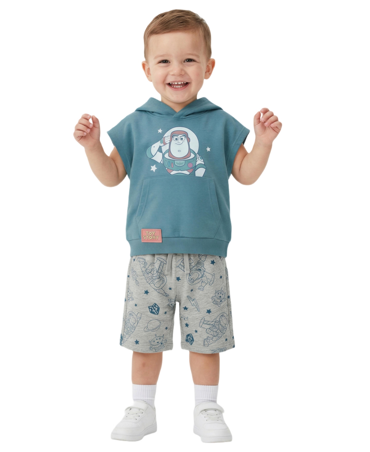 Toy Story Boys' 2T-5T Short-Sleeve Hoodie and Shorts, 2-Piece Set