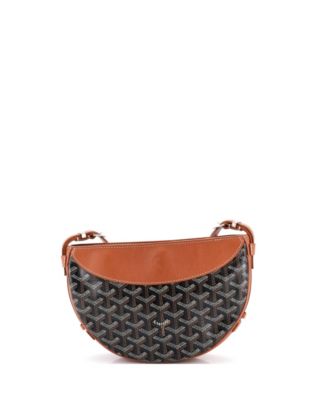 Hirondelle Shoulder Bag Coated Canvas and Leather