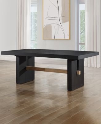 Macai 9-Pc. Wood Dining Set (Rectangular Table + 8 Upholstered Side Chairs)