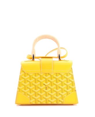 Mini Structured Saigon Top Handle Bag Coated Canvas with Leather