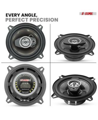5Core Coaxial Car Door Speakers 5” 4Pcs 350W 4Ohm 2 Way Component Subwoofer Audio w Super Tweeter