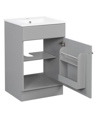 20'' Bathroom Vanity with Sink, Painted MDF Cabinet, Soft Close Door, Adjustable Shelf & Organizer for Small Spaces