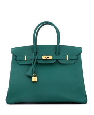 Birkin 35 Handbag Green Epsom with Gold Hardware