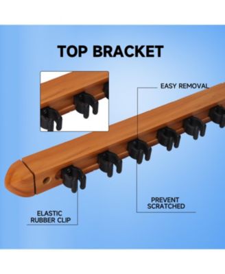 2-Piece Wood 8 Billiard Pool Cue Rack Wall Mounted Holders, Pool Cue Sticks Wall Rack Set