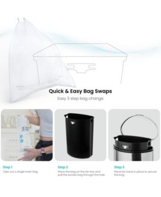 12 Gallon Semi-Round Stainless Steel Kitchen Trash Can with Step Pedal and Soft Close Lid