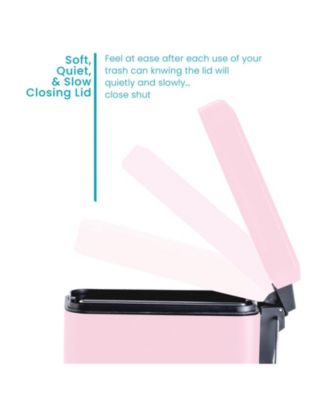 1.3 Gallon Slim Stainless Steel Trash Can with Step on Pedal and Soft Close Lid