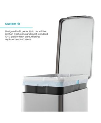 Code 45S Drawstring Kitchen Trash Bags Custom Fit for 12 Gallon Bins, 30-Count