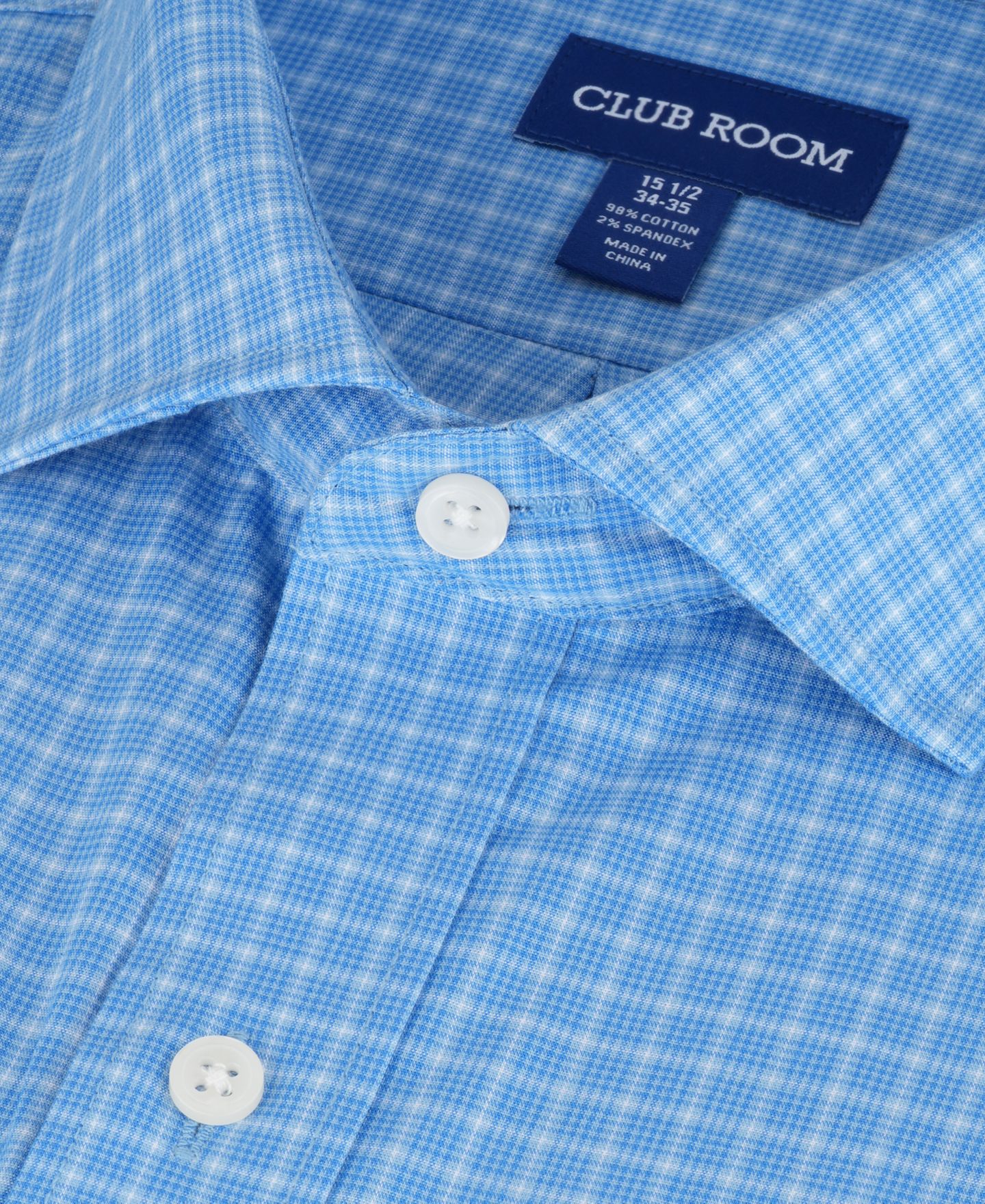 Мужская рубашка Club Room Poplin Charles Plaid Dress Shirt, цвет: Синий комбинированный — фото 7