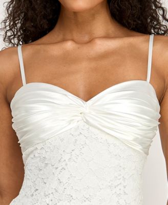 Juniors' Corded Sweetheart Neck Dress