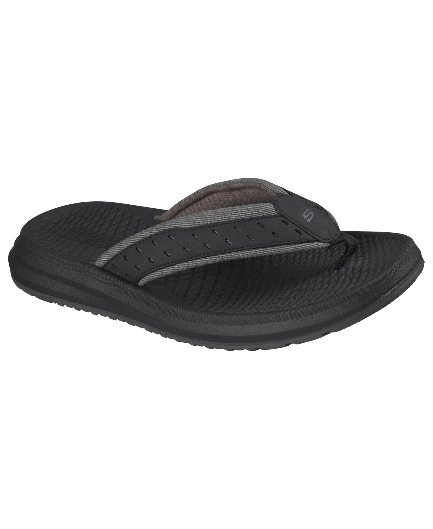 Мужские сандалии Skechers Relaxed Fit: Pargo - Rafee Thong, цвет: Чёрный — фото 1