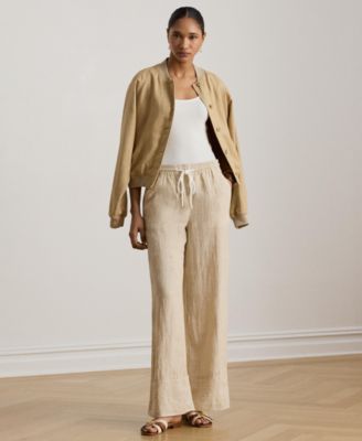 Women's Striped Wide-Leg Pants