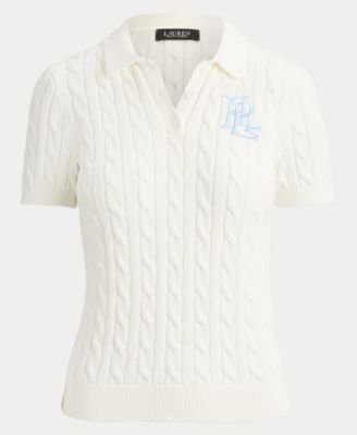 Women's Cable-Knit Polo Shirt