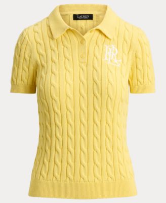 Women's Cable-Knit Polo Shirt