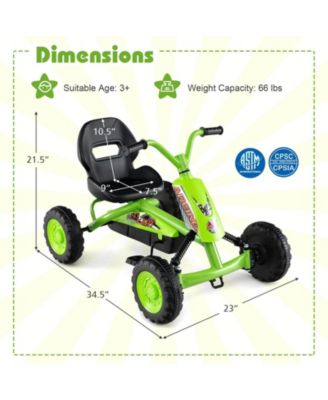 Go Kart for Kids 4 Wheel with Steering Handlebars and Adjustable Seat