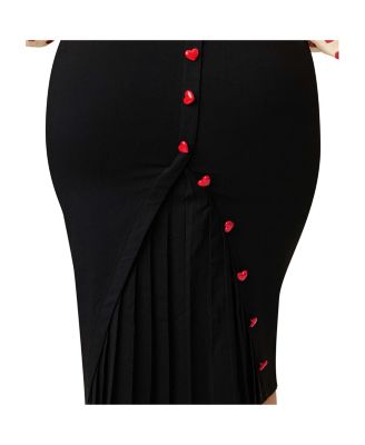 Plus Size Back Pleat Pencil Skirt