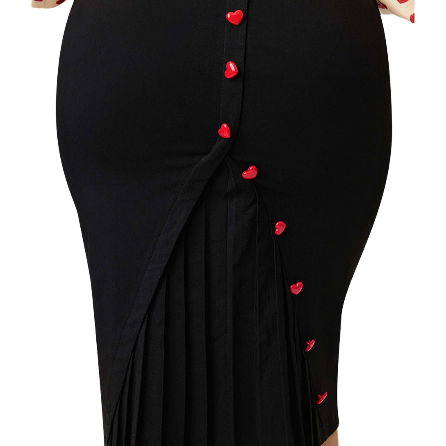 Plus Size Back Pleat Pencil Skirt