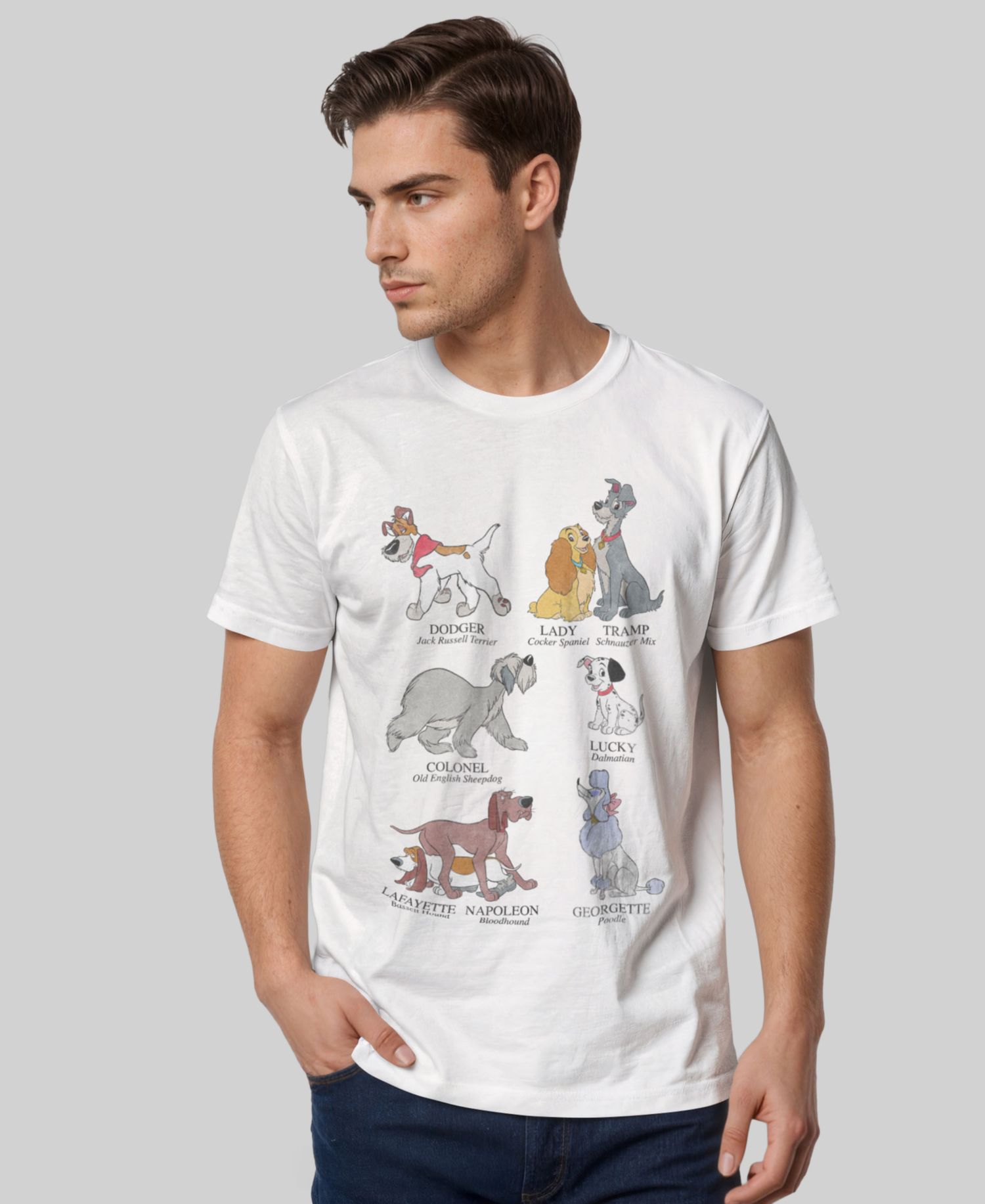 Men's Dog Breeds Short-Sleeve Crew T-Shirt