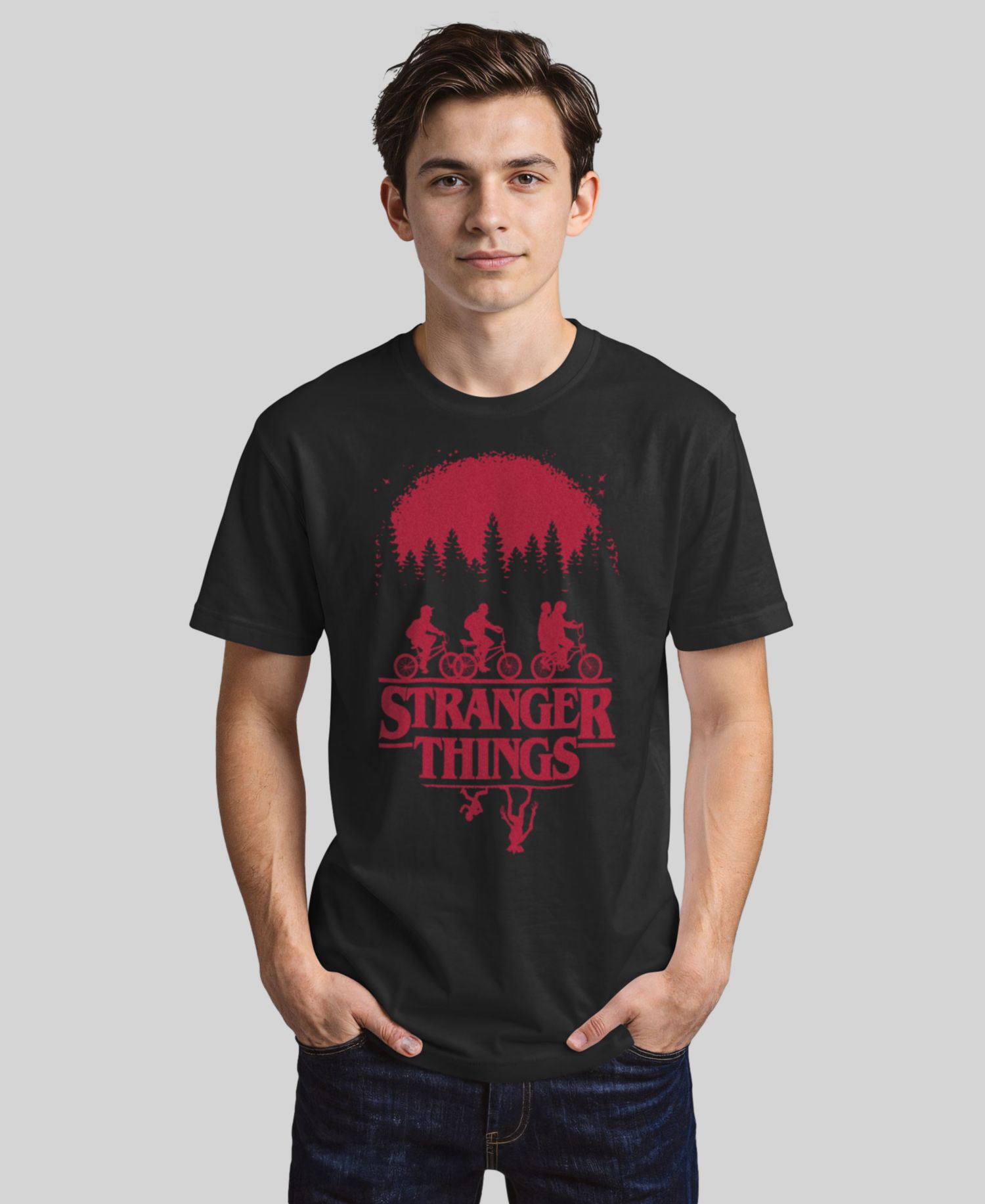 Men's Stranger Things Simple Poster Short-Sleeve T-shirt