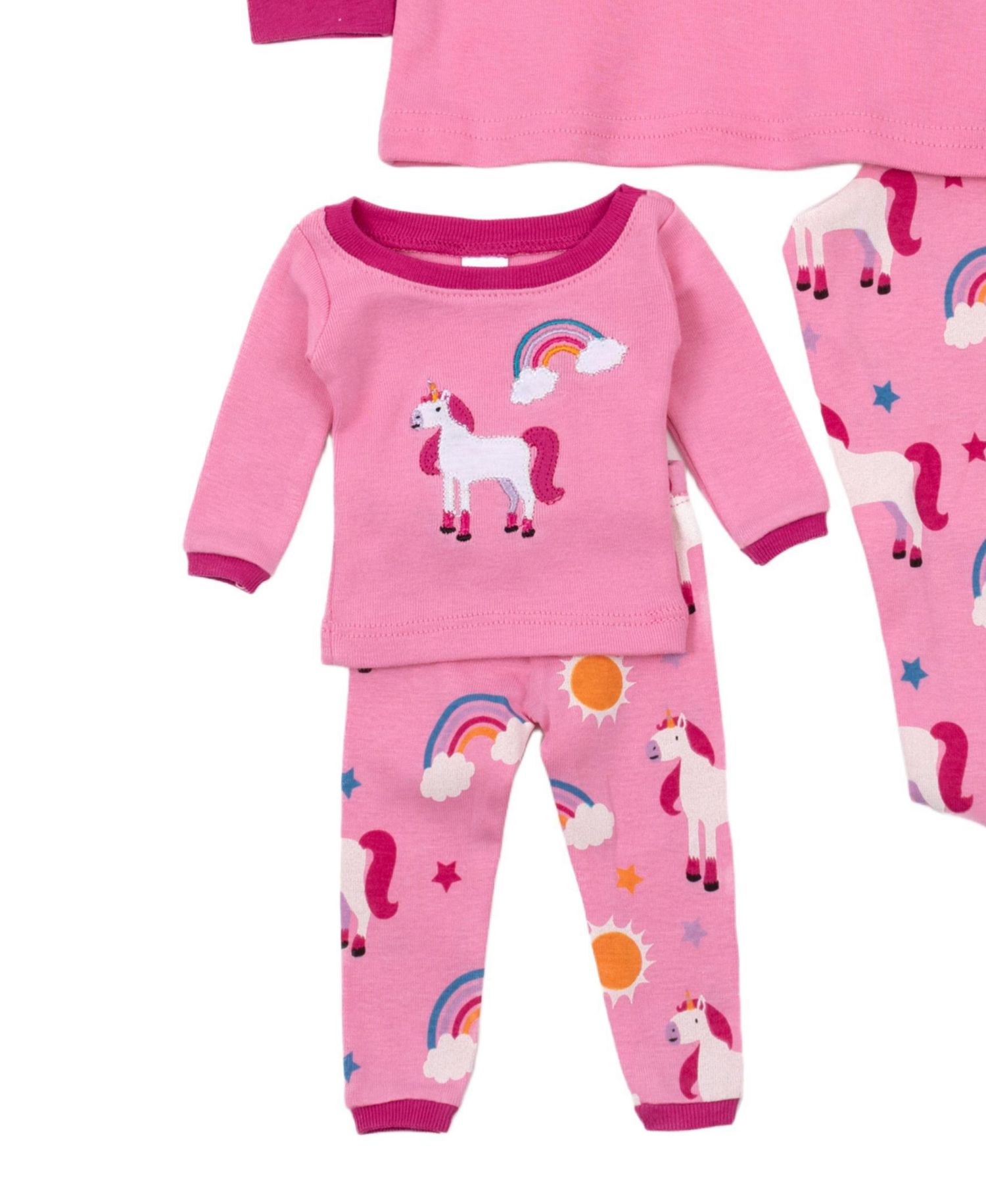 Toddler Girls Matching Doll Snug-Fit Cotton Long Sleeve All-Over Animal Print Pajamas