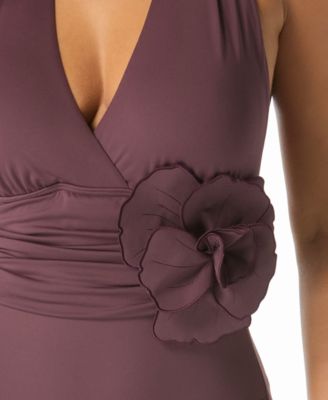 Women's Halter-Neck Embellished One-Piece Swimsuit