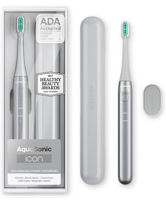 Icon Rechargeable Electric Toothbrush - ADA Accepted, Magnetic Holder, Slim Travel Case, 2 Brushing Modes, Smart Time
