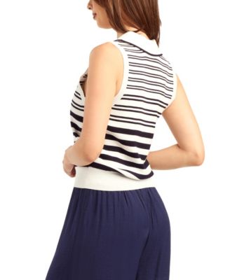 Women's Halter Polo Sleeveless Sweater