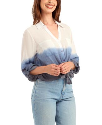 Women's Textured Button-Front Top