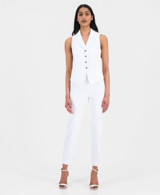 Women's Notch-Lapel Vest & Hollywood Waist Pull-On Slim Pants