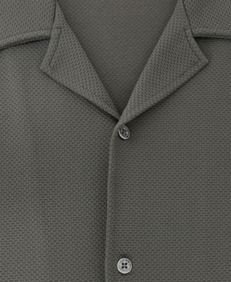 Men's Textured Cuban-Collar Shirt