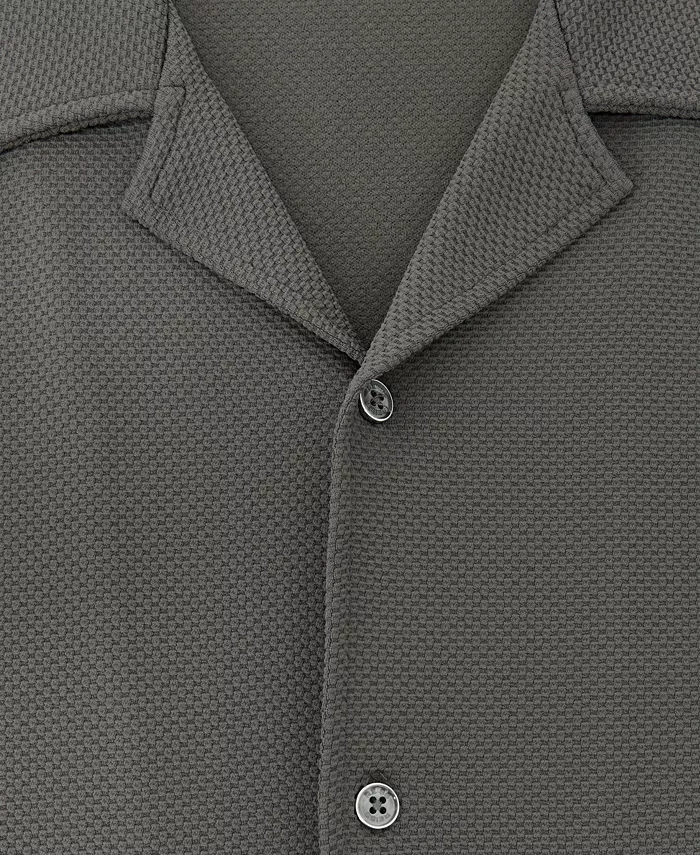 Men's Cedric Textured Cuban-Collar Shirt - thumbnail 3