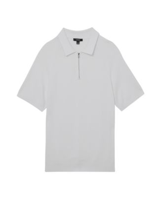 Men's Textured-Knit Half-Zip Polo Shirt