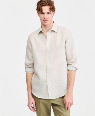 Men's Cross-Dye Linen Long-Sleeve Shirt