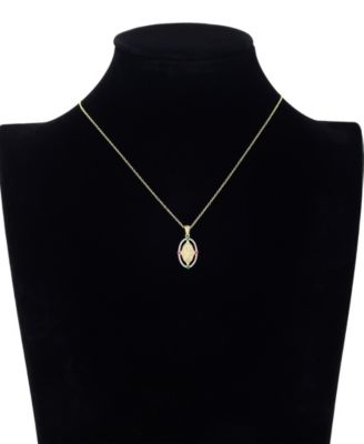 Cubic Zirconia Virgin Mary Multi Color Pendant Necklace