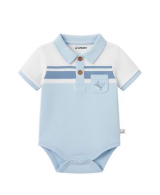 Baby Boys' Short-Sleeve Bodysuits with Crochet Whale Rattle, 2-Pack 