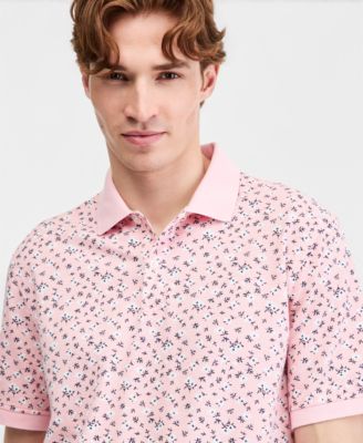 Men's Berti Floral Piqu&eacute; Knit Polo Shirt