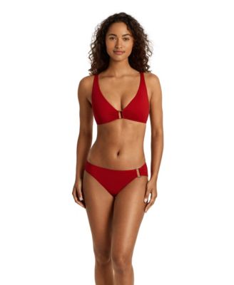 Women's Ring Over-The-Shoulder V-Neck Bikini Top