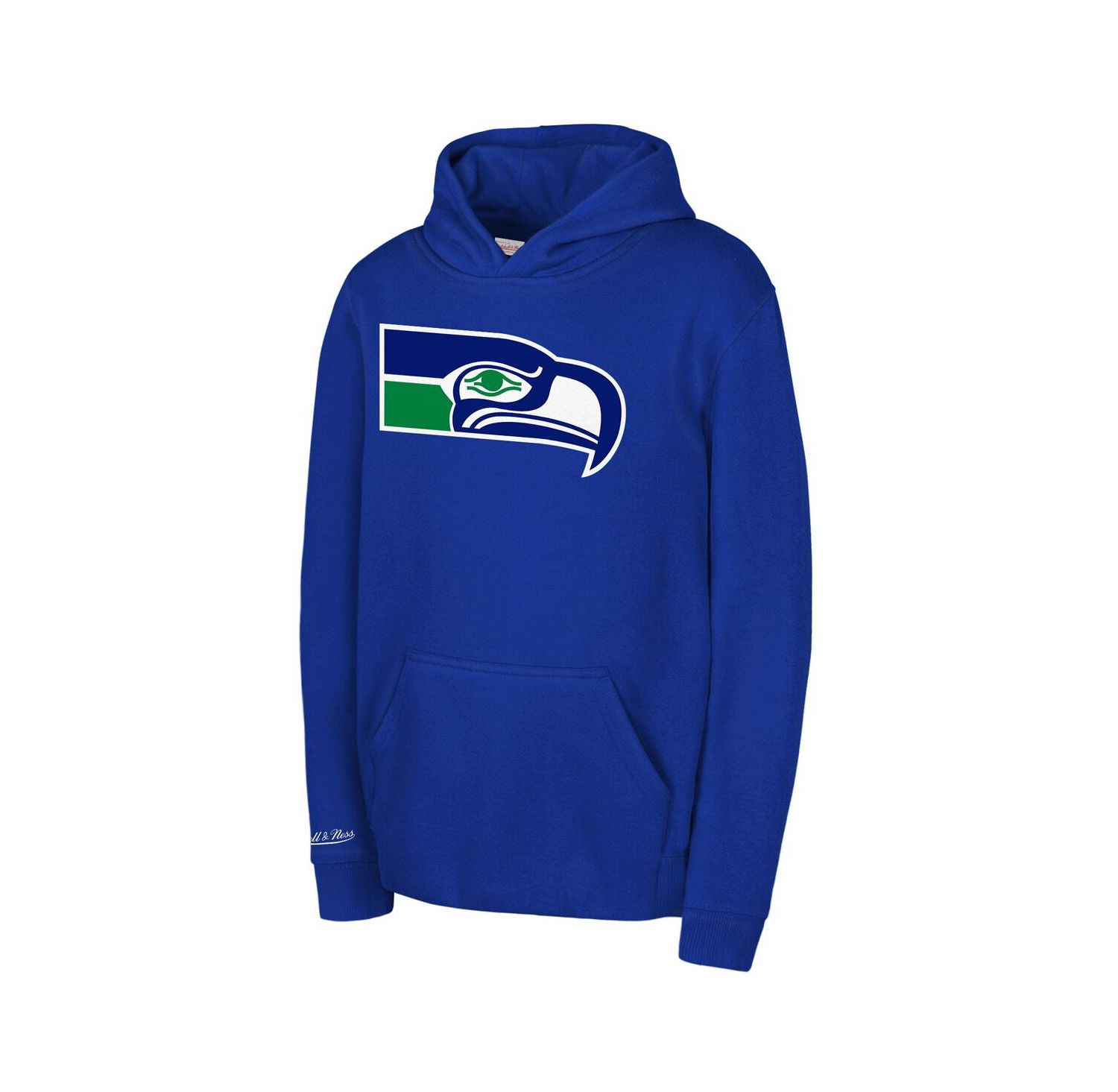 Big Boys and Girls Royal Seattle Seahawks Retro Logo Hoodie