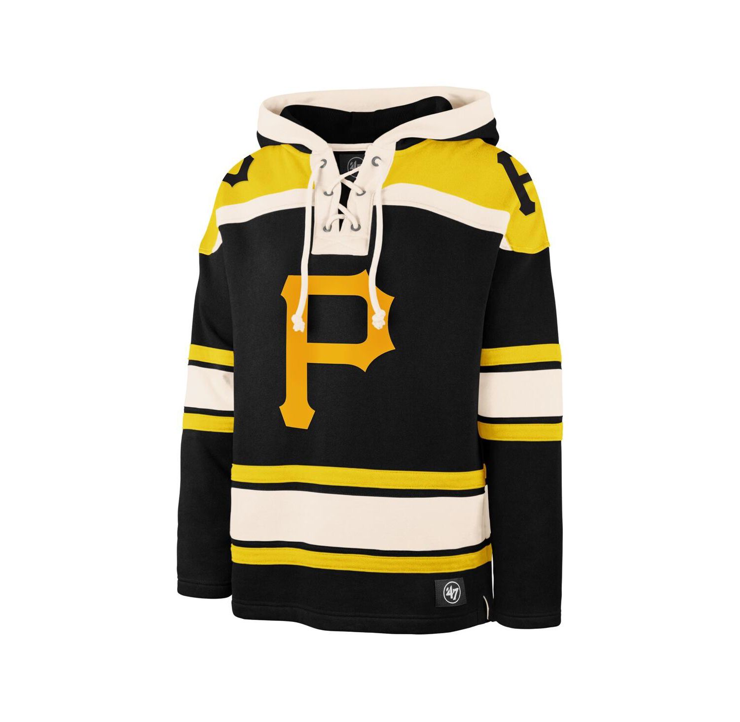 Men's Black Pittsburgh Pirates Superior Lacer Pullover Hoodie