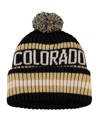 Men's Black Colorado Buffaloes Bering Cuffed Knit Hat with Pom
