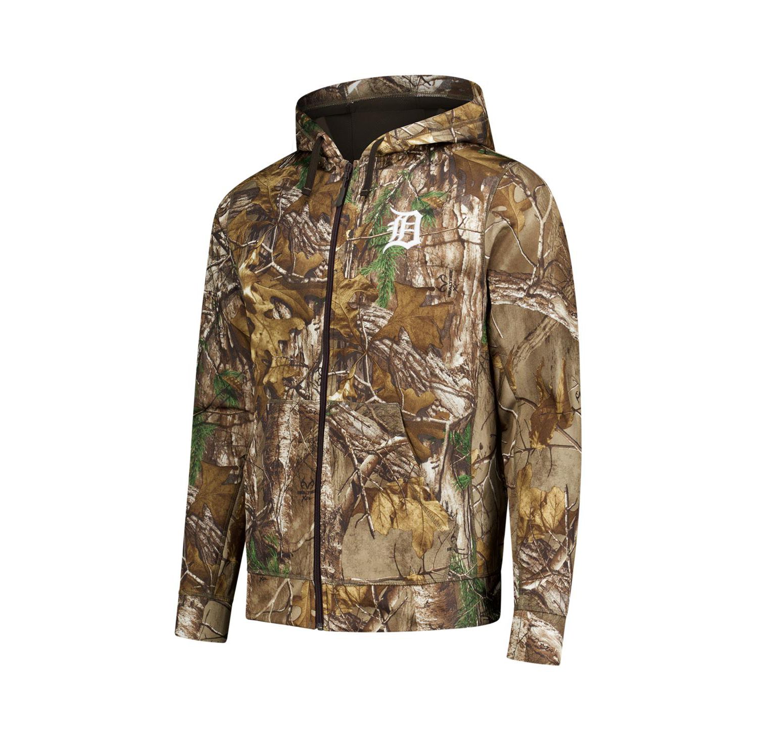 Men's Camo Detroit Tigers Trophy Realtree Full-Zip Hoodie
