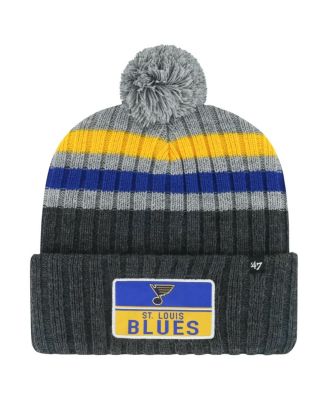 Men's Gray St. Louis Blues Stack Patch Cuffed Knit Hat with Pom