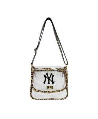 New York Yankees Leopard Print Trim Clear Purse